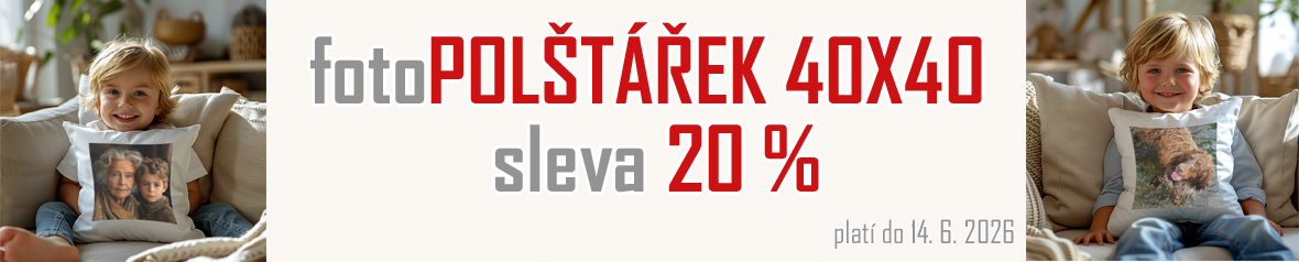 Akce na polštářky s fotkou